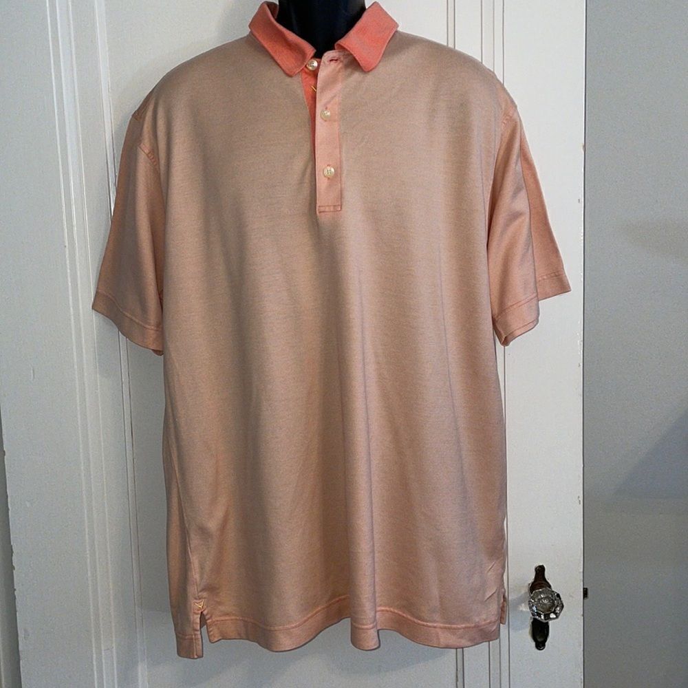 Callaway Golf Collection light orange cotton short sleeve polo shirt